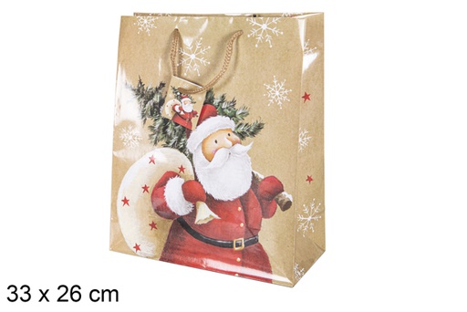 [118208] Sacola para presente de Natal decorada com bolas 33x26 cm