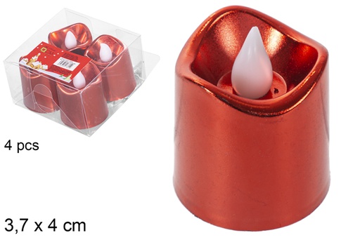 [118230] Pack 4 velas LED vermelhas 3,7x4 cm