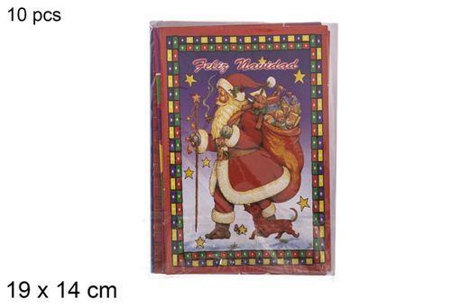 [118309] Pack 10 cartes postales de Noël assorties 19x14 cm