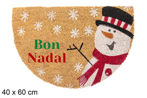 [118319] Felpudo semiluna decorado muñeco de nieve Bon Nadal 40x60 cm