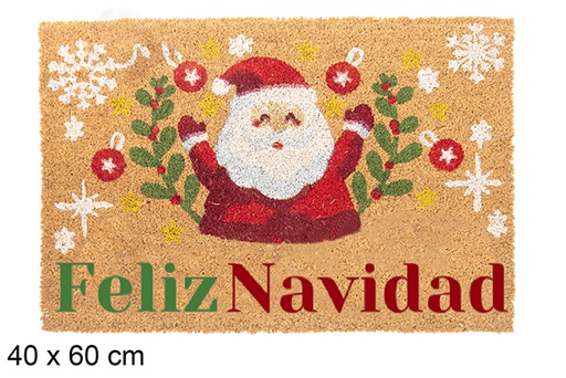 [118343] Felpudo decorado Papa Noel muérdago Feliz Navidad 40x60 cm