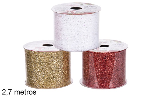 [118362] Christmas mesh ribbon assorted 2,7 m.