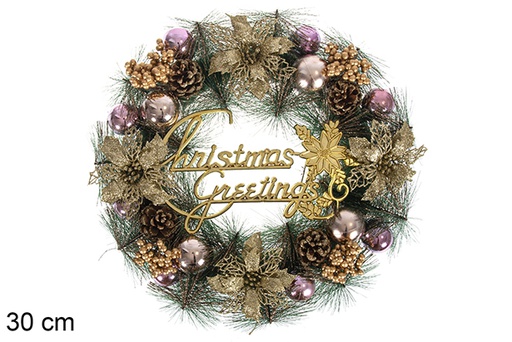 [118404] Christmas wreath rose gold 30cm