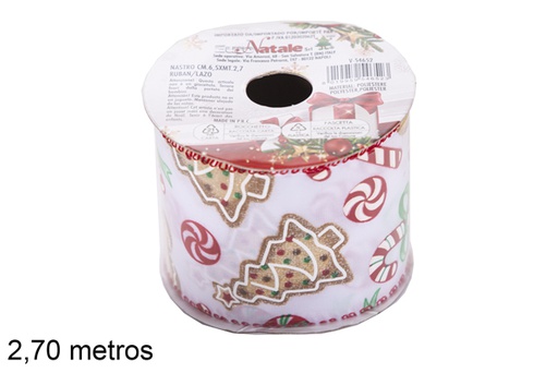 [118407] White Christmas ribbon decorated gingerbread 2,7 m.