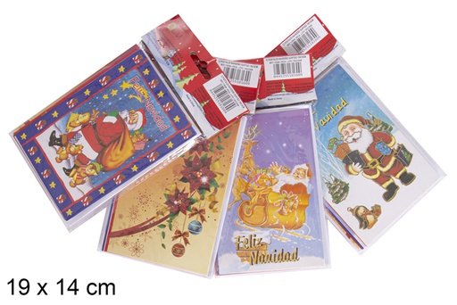 [118569] Pack 12 assorted Christmas postcards 19x14 cm