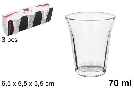 [118633] Pack 3 vaso cristal cafe 70 ml