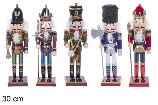 [118672] Modelos variados de quebra-nozes de Natal em madeira colorida 30 cm