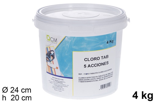 [118740] Tableta cloro 5 acciones 4 kg