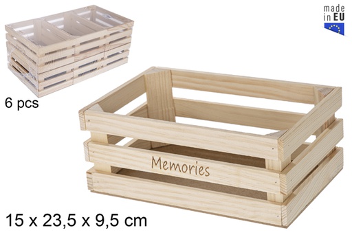 [118746] "Memories" natural wood box