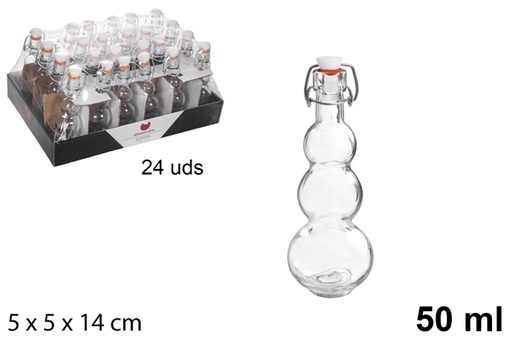 [118763] Bottiglia in vetro con tappo meccannico 50 ml