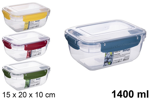 [118810] Lunch box ermetico rettangolare in plastica 1.400 ml