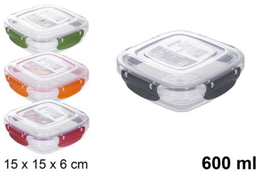 [118814] Lunch box ermetico quadrato in plastica 600 ml