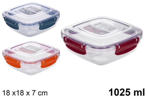 [118815] Hermetic square plastic lunch box 1.025 ml