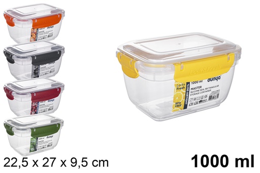 [118822] Hermetic rectangular plastic lunch box 1.000 ml