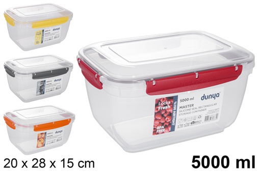 [118825] Lunch box ermetico rettangolare in plastica 5.000 ml