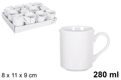 [118827] Taza mug conica ceramica blanca 280 ml