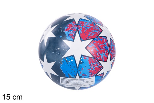 [118917] Bola inflada plástico com decoração de estrela 15 cm