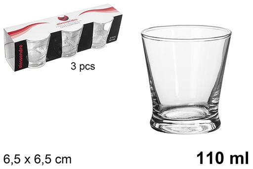 [118936] Pack 3 vasos cristal cafe cortado 110 ml
