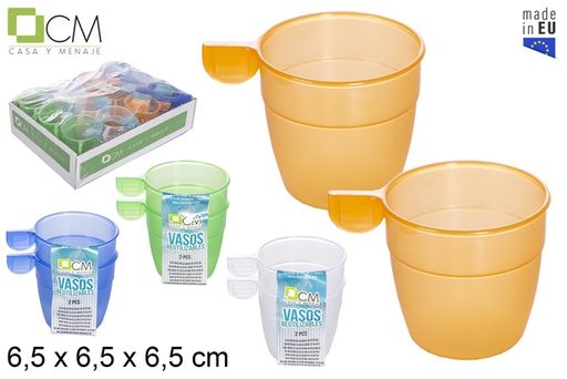 [118969] Pack 2 bicchieri riutilizzabili per caffè/tisane in plastica