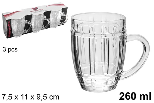 [118997] Pack 3 glass beer tank 260 ml