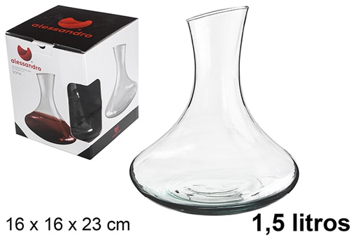 [119003] Sofia beveled glass decanter 1.50 liters