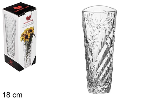 [119030] Vase en verre triangle Roma 18 cm