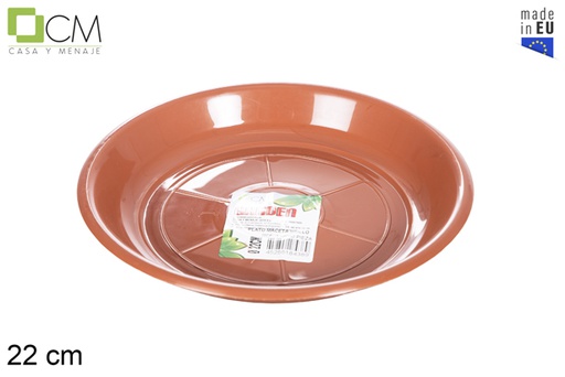 [119050] Assiette pot brillant en terre cuite 22 cm