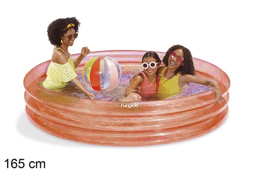 [119122] Piscine gonflable pour enfants rose 165 cm