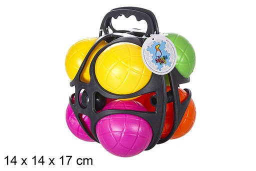 [119142] Petanque game with 8 assorted coloured balls