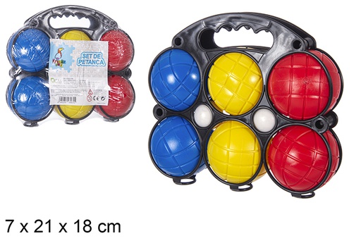 [119143] Petanque game with 6 assorted coloured balls