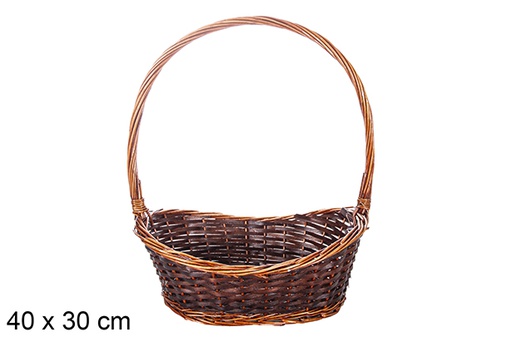 [119257] Mahogany Christmas wicker basket 40x30 cm