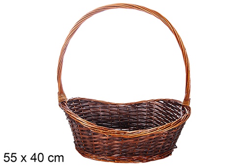 [119263] Mahogany Christmas wicker basket 55x40 cm