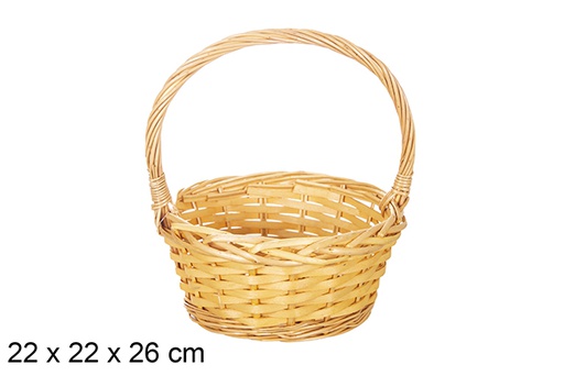 [119270] Honey-colored Christmas wicker basket 22x26 cm