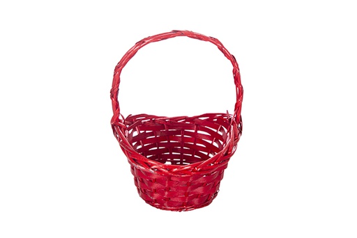 [119277] Cesta mimbre Navidad color roja 22x16 cm