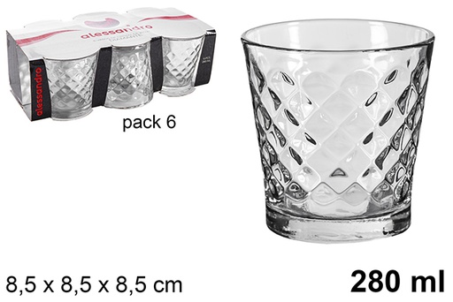 [119301] Pack 6 bicchieri in cristallo Diamante 280 ml