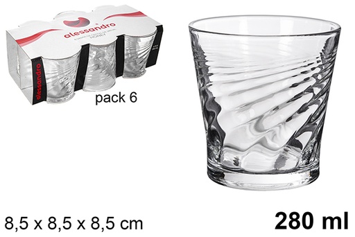 [119302] Pack 6 Honey crystal glasses 280 ml