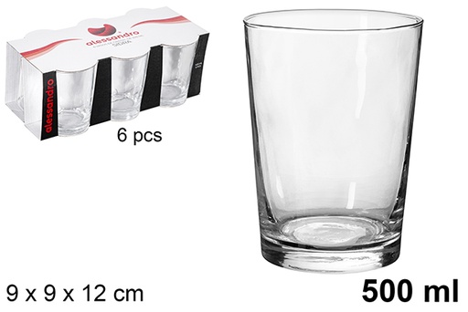 [119328] Pack 6 cider glass glasses  Blown 500 ml