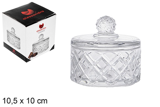 [119348] Diamante glass candy bowl 10,5x10 cm