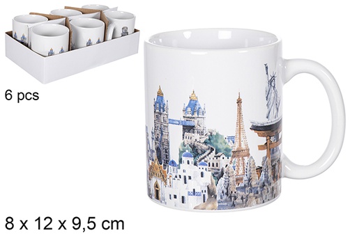 [119360] Mug décoré de monuments