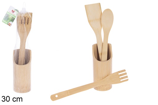 [119366] Pack bamboo cutlery 30 cm