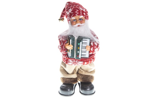 [119402] Santa Claus with musical instrument and movement 32 cm