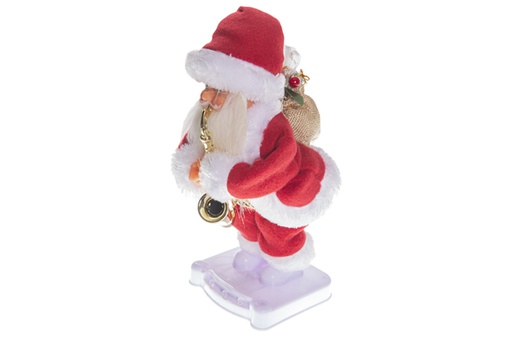 [119403] Papa Noel con instrumento música y movimiento base luminosa 32 cm