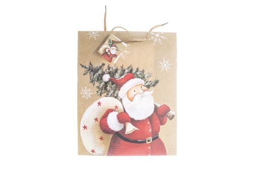 [119427] Bolsa regalo Navidad decorada Papa Noel 32 cm