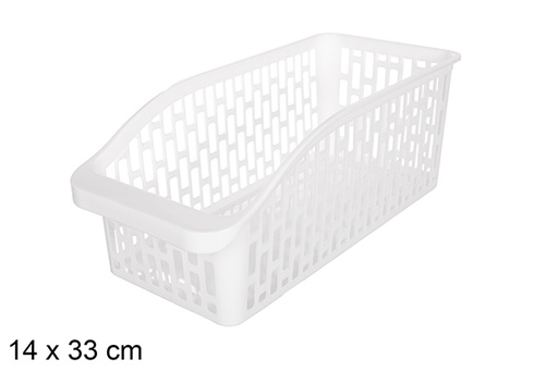 [119489] Organizador plástico blanco Long 14x33 cm