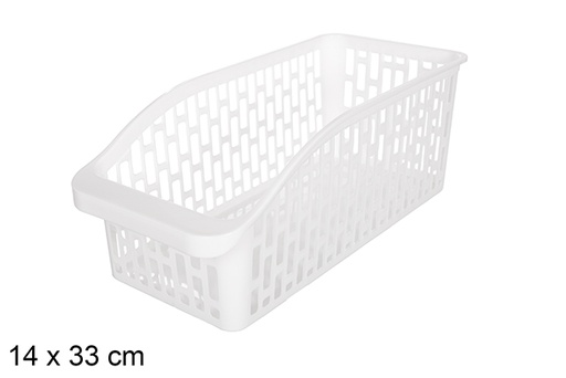 [119489] Organizzatore in plastica blanco Long 14x33 cm