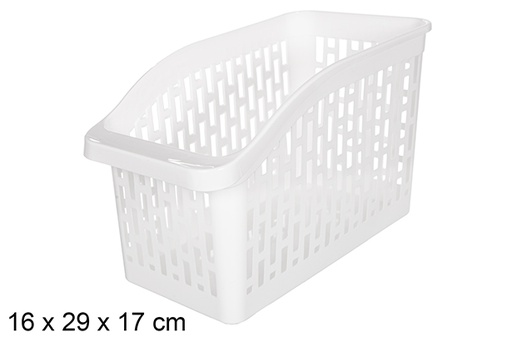 [119491] Jumbo white plastic organizer 16x29 cm