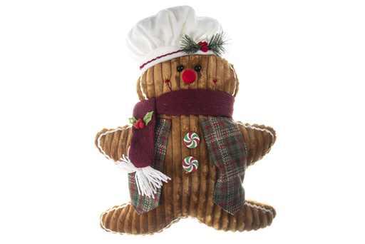 [119546] Cojín muñeco galleta con gorro cocinero 40x50 cm