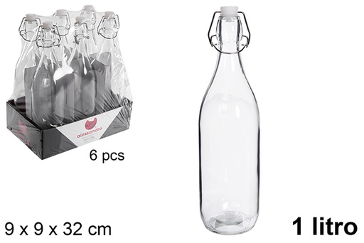 [119572] Natural water glass bottle 1 liter