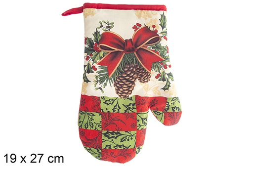 [119597] Santa Claus decorated mitten 19x27 cm