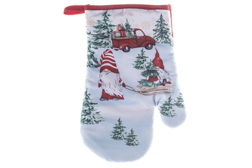 [119602] Gnome decorated mitten with truck 19x27 cm